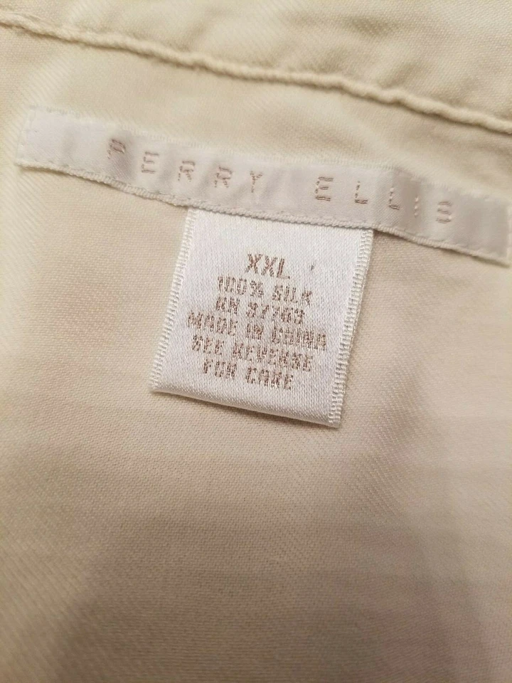 Perry Ellis Mens Shirt Size XXL 2XL 2X Large Ivory Silk - Image 2 of 4