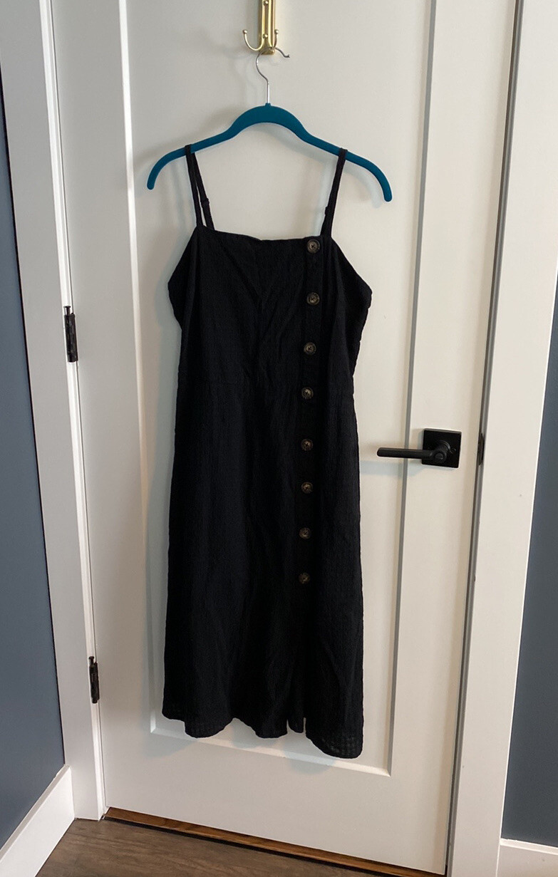 Black Cotton Universal Thread Button Down Dress M… - image 4