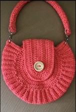 Handmade Crochet Handbag/Purse Shell Design - 8 x7 -12 With Handle Cotton