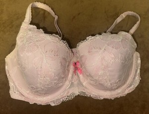 Victoria Secret Women’s Bra 36D Pink Lace White Convertible Lined Demi Body VS