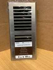 Accord Select Louvered 4-in x 10-in Abs Resin Floor Register in Satin Nickel