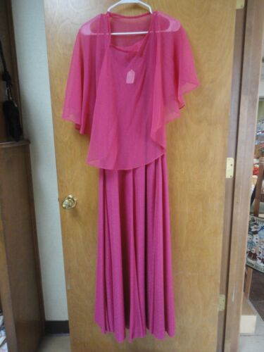 Vintage Hand Made  Hot Pink Textured Prom Gown wit