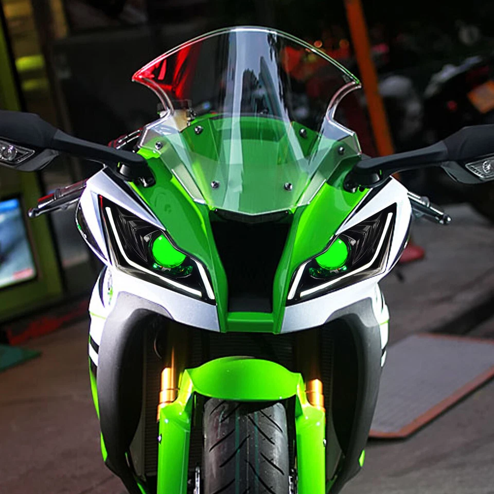 1X Faro LED COMPLETO para Kawasaki Ninja ZX10R ZX10RR 2016-2020 Moto Verde Foto 2 de 4