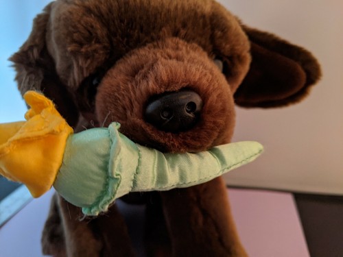 Fao Schwarz 11 Plush Chocolate Lab Dog Doll Ny Statue Of Liberty Ebay