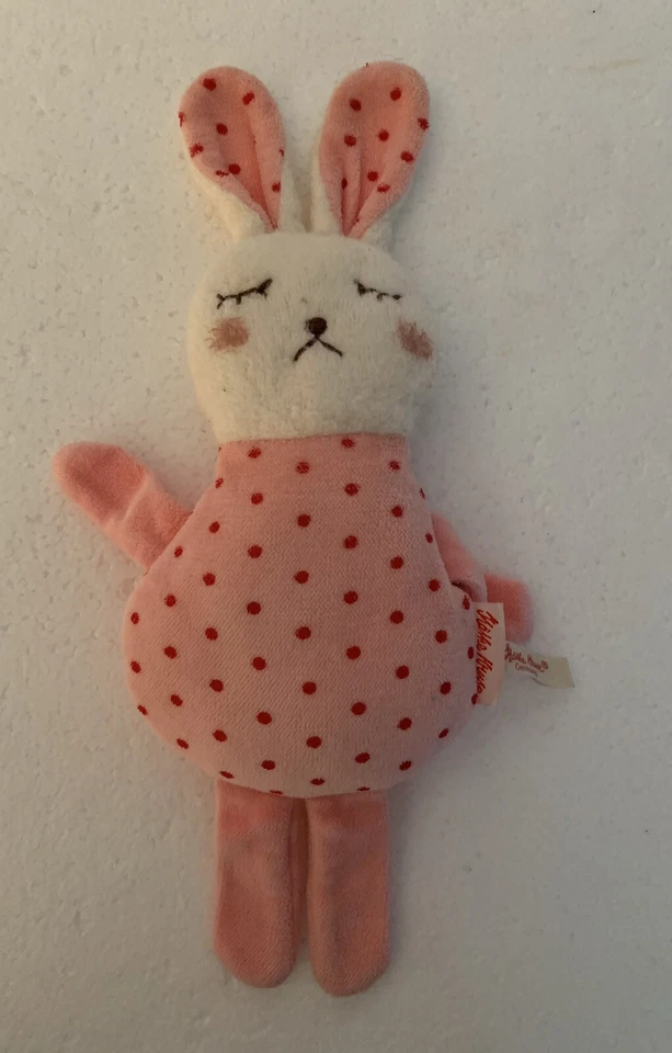 Peluche Kathe Kruse Alemania Conejito Lovey 11" Cara Blanca Rosa Lunares Dormir Foto 3 de 4