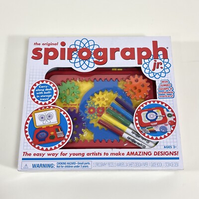 Spirograph Jr. Design Set Jumbo Sized Gears Classic Retro Toy Spiral Drawing Art