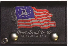American Flag Don't Dont Tread on Me Leather Wallet with Chain Biker Wallet 