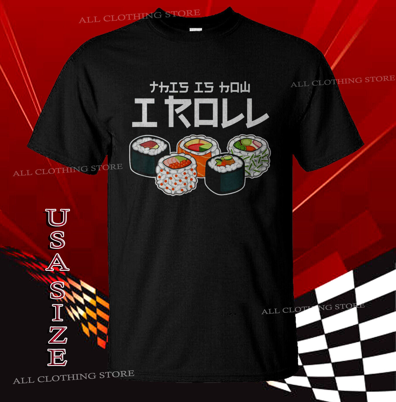 New Shirt Roll Sushi Shirt Japanese Anime Food T-Shirt Usa Size S-5XL | eBay