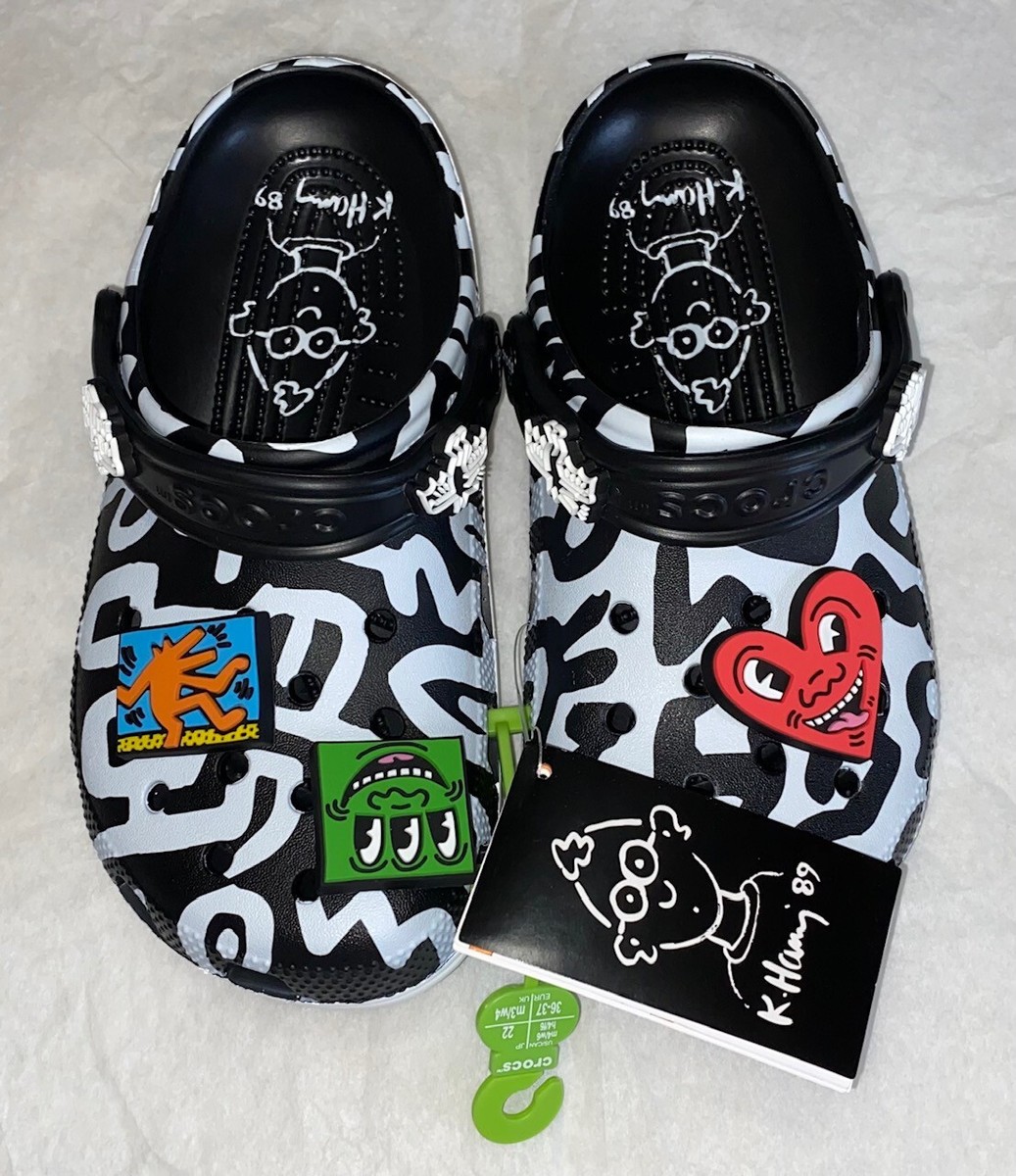 NWT CROCS x KEITH HARING Pop Art Classic Clog w/ Jibbitz