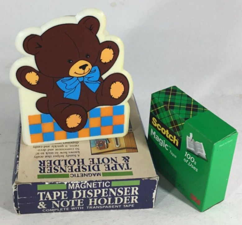 Magnetic Tape Dispenser & Note Dispenser For Home Office School Extra Roll New-image