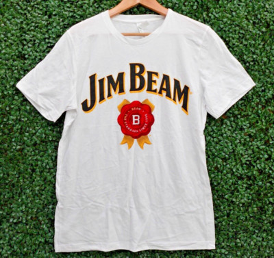 JIM BEAM The Standard Since 1795 'Drink Smart' White T-Shirt Tee Adult Size L