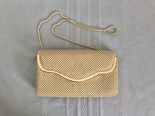 vintage Off White metal mesh purse
