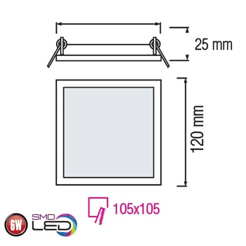 [2er - 12er Pack] LED Einbaustrahler eckig flach 6W Set Einbau-Leuchten Strahler - Bild 4 von 4