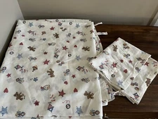 Vintage Handmade Teddy Bear & Classic Toys Curtain Panel W/ Valance Nursery