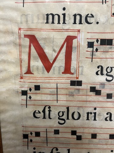MEDIEVAL 2-SIDED LATIN SHEET MUSIC ON VELLUM, 20" x 13" - Picture 4 of 13