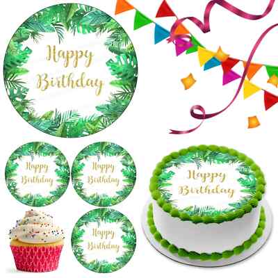 Happy Birthday Blatt essbar Tortenaufleger Party Deko Feier Cupcake