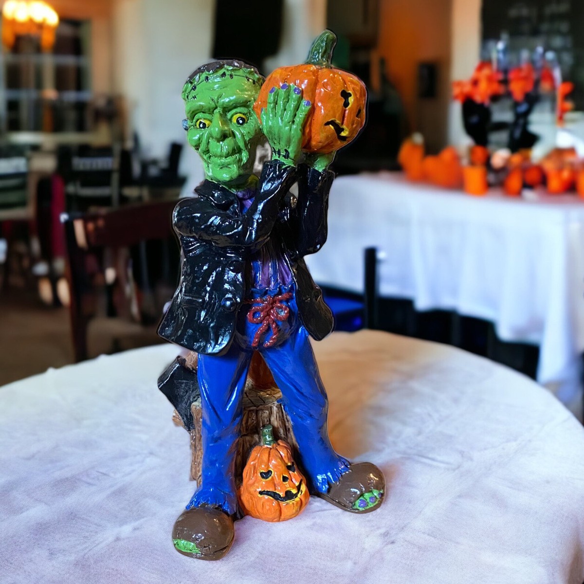 Frankenstein Monster Holding Jack-o-lantern Pumpkin Axe 8