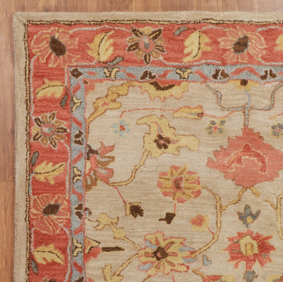 Elham Beige Contemporary Oriental Style Handmade Woolen Area Rugs & carpet - Image 4 of 4