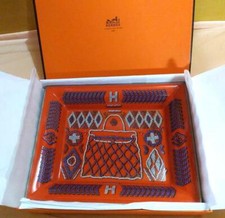 Hermes Vide Poche KELLY EN PERLES Tasche Platte Aschenbecher Orange Kleingeld...