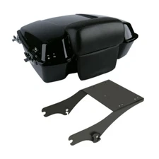 Chopped Trunk Backrest Pad+ Rack Fit For Harley Touring 1997-2008
