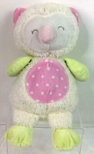 Stephan Baby Owl Plush Stuffed Animal White Pink Polka Dots Sleepy Eyes 12"