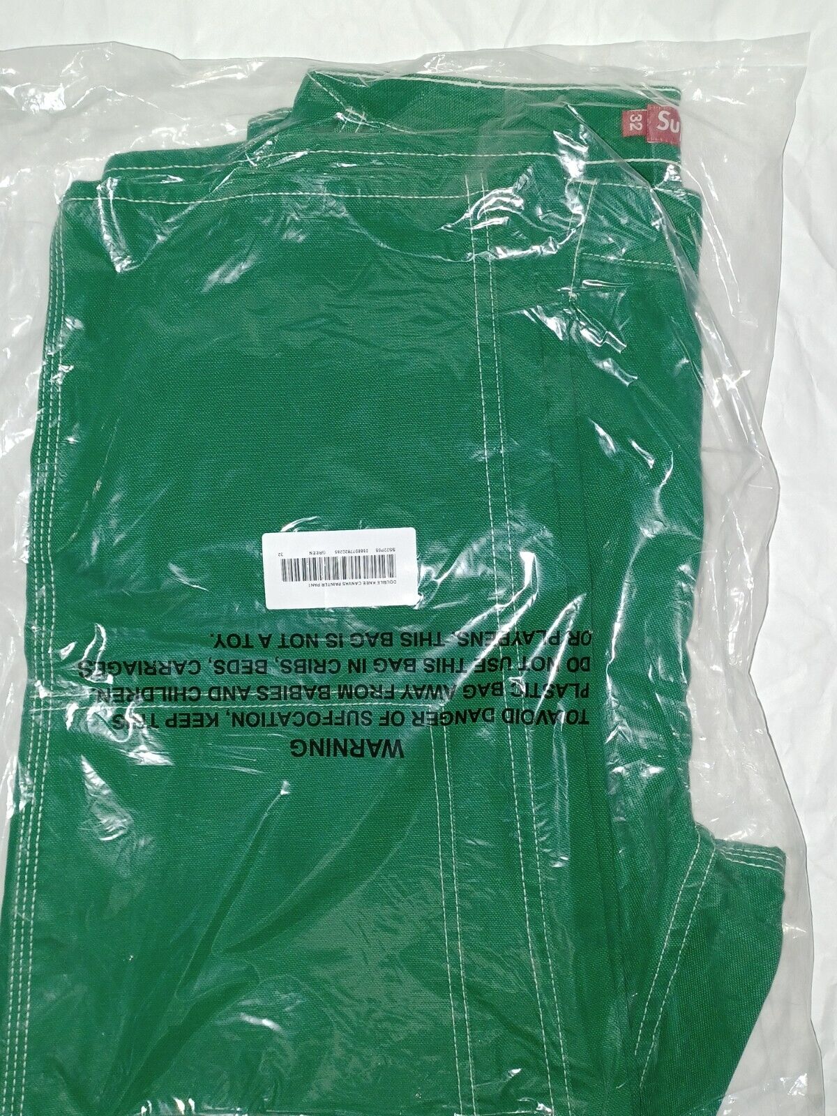 Size 32- Supreme Double Knee Canvas Painter Pant (Green)(SS22)