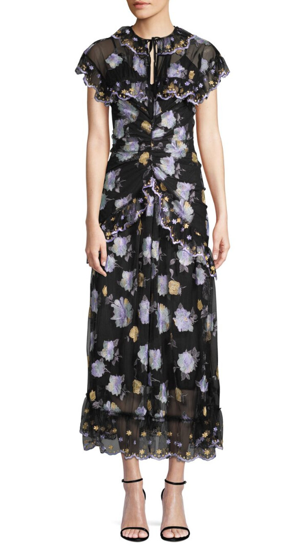NWT Alice McCall Embroidered Ruffle Midi Dress $550