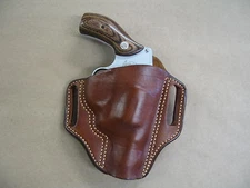 Smith & Wesson S&W Airweight Leather 2 Slot Pancake Belt Holster CCW TAN RH