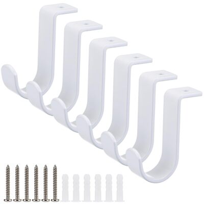 Ceiling Curtain Rod Brackets Set of 6 Metal Curtain Rod Bracket for Ceiling C...