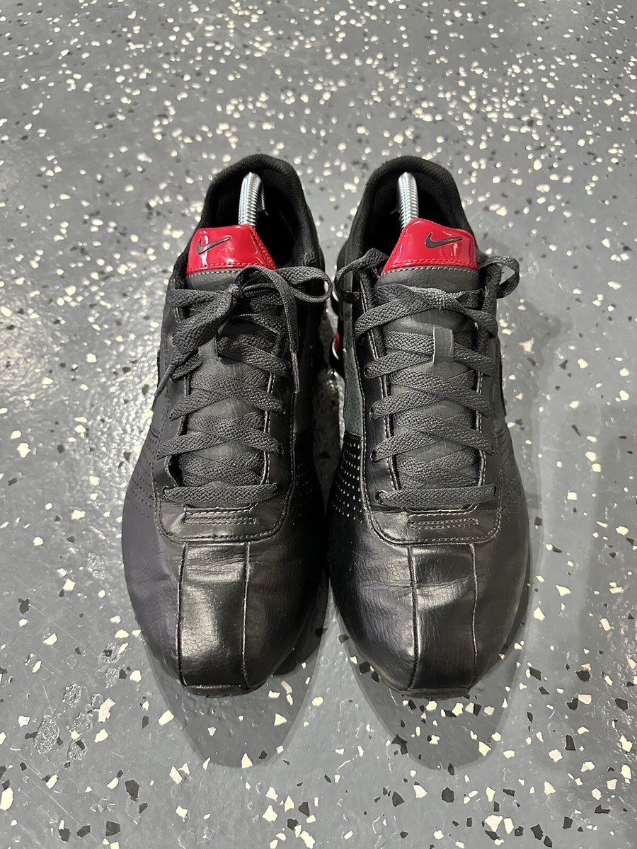 Nike Shox Deliver Black Leather University Red Mens Size