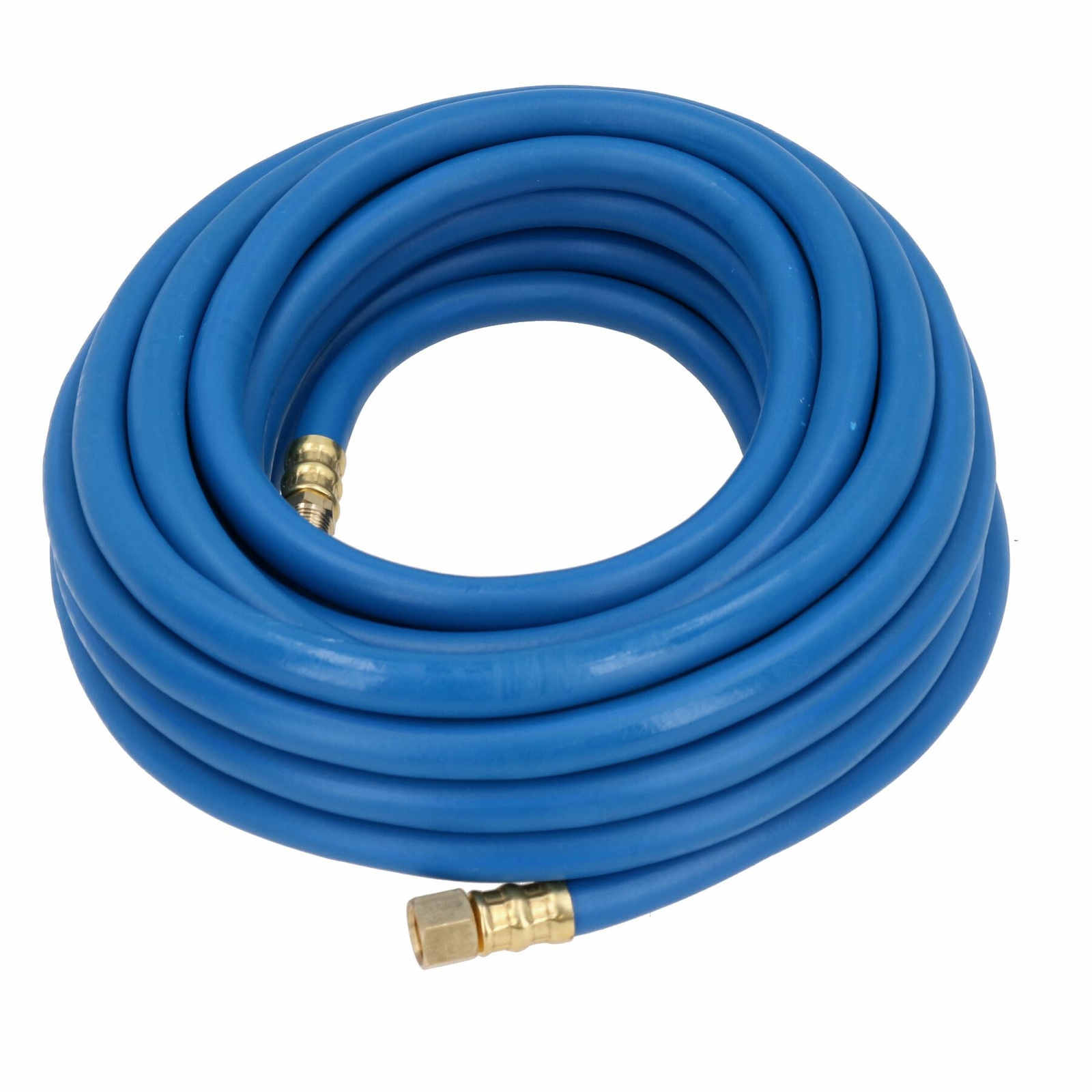 10m Air Hose 8mm Soft Rubber Air Line Compressor 1/4"" BSP Brass Ends High Vis
