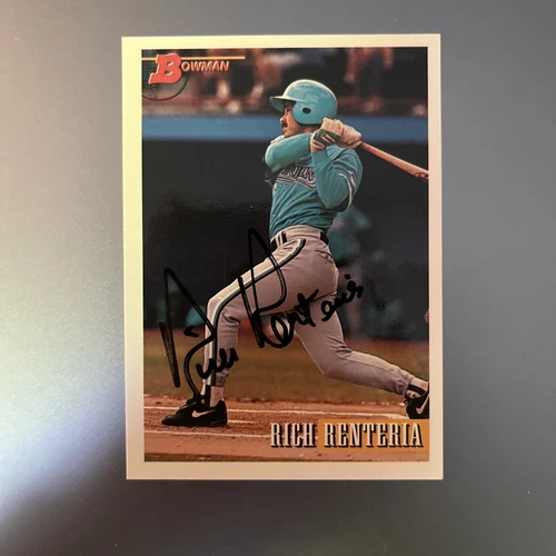 RICH RENTERIA 1993 BOWMAN AUTOGRAPHED SIGNED AUTO BASEBALL CARD