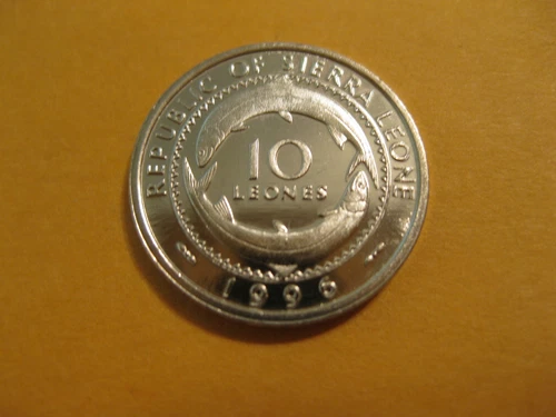 1996  coin Sierra Leone 10 Leones   FISH   unc beauty sweet Africa coin
