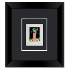 Peter Max, "Woman with Flowers" Framed One-of-a-Kind Mixed Media, Hand Signed wi