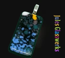 Hand Crafted  Fused Glass Pendant #1351 W/Chain 