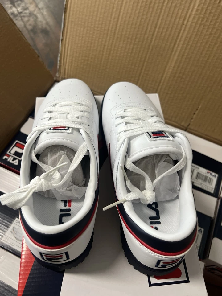 NEW Fila Original Fitness Shoes Athletic Classic Lifestyle Retro White Mens 8 - Image 2 of 4