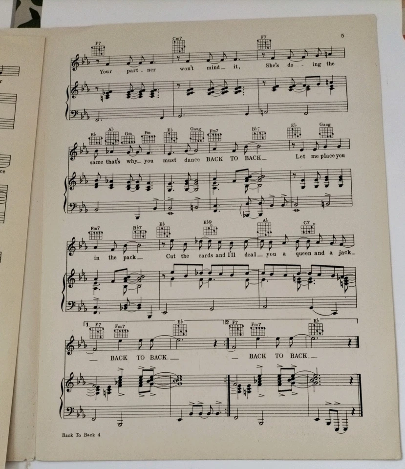 SECOND FIDDLE Sheet Music "Back To Back" Sonja Henie Tyrone Power (F10) - Image 3 of 4