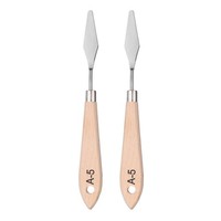 "2 StüCk Malpalette Messer 7,28 \"Edelstahl Klinge Holzgriff Mit Loch"