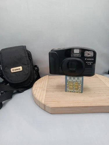 Canon Snappy LX Point and Shoot 35mm Film Camera WORK Craked Flash Across Tested