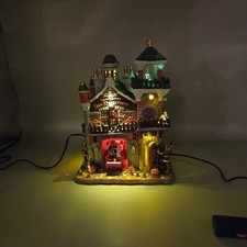 Lemax Spooky Town Fire Department Lighted Bui...