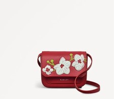 Image of Radley Lunar New Year SS25 - Mini Flapover Crossbody - Crimson Red Leather BNWT 