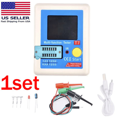 1set LCR T7 Transistor Tester Meter Multi-Function TFT 1.8'' USA