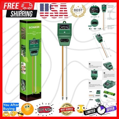 Soil pH Meter, 3-in-1 Soil Moisture/Light/pH Tester Gardening Tool Kits for P...