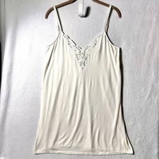 Eberjey Women's S Small White Ivory Lace Modal Cami Slip Dress