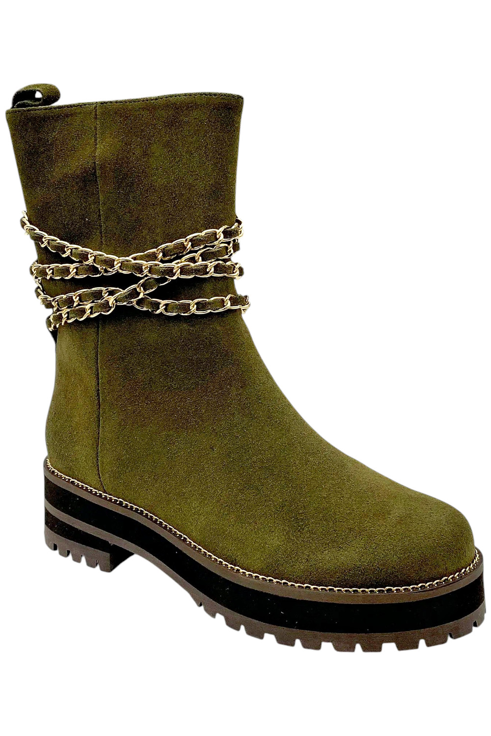 Сесилия Нью-Йорке Женские Кожаные Цепи Середине Сапоги Dolive