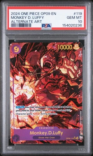 2024 One Piece OP09 EN Monkey D Luffy Alternate Art #119 PSA 10 GEM MINT