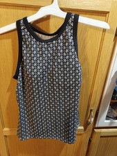 SU5- Lands' End Women's Geo Print High Neck Tankini Top Medium