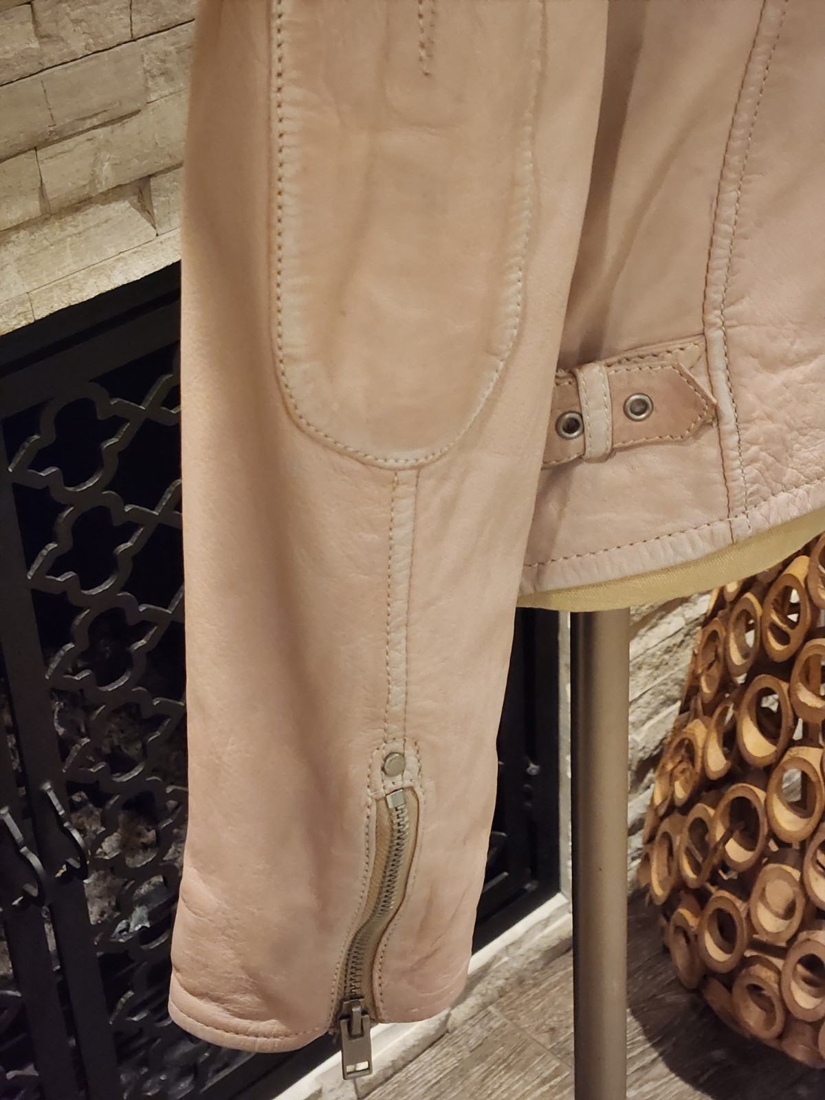 Mauritius Sofia Jacket 100% Lamb Leather Pale Pin… - image 11