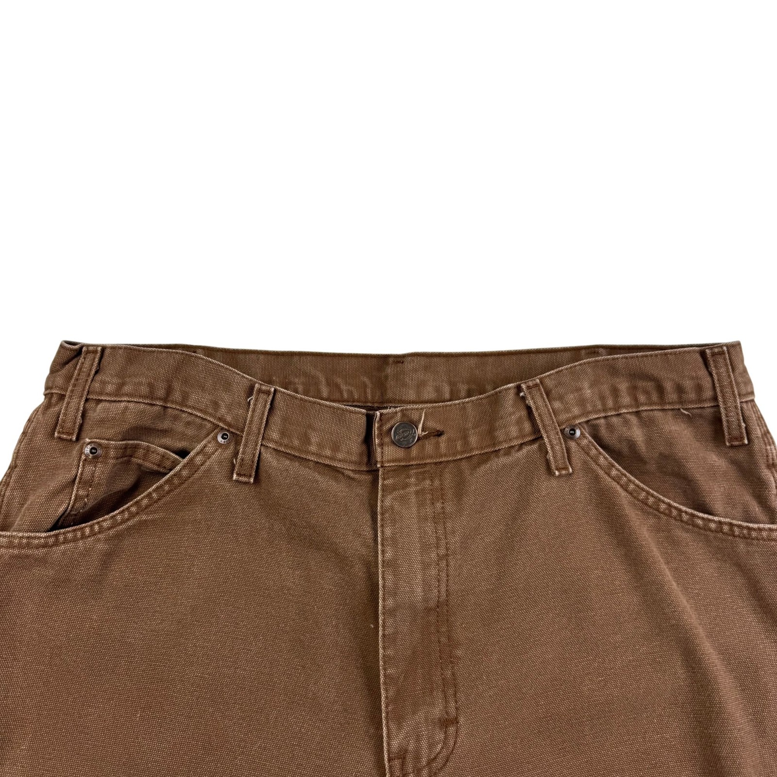 Dickies Carpenter Trousers Mens W36 L36 Brown Cotton Relaxed Workwear Jeans image 8