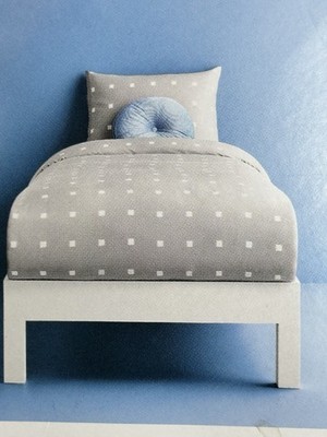 Room Essentials 2 Piece Cotton Blend  Duvet Cover Set in gray/white